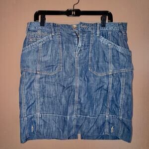 Banana Republic Women's Cotton Denim Midi Skirt - Size 14